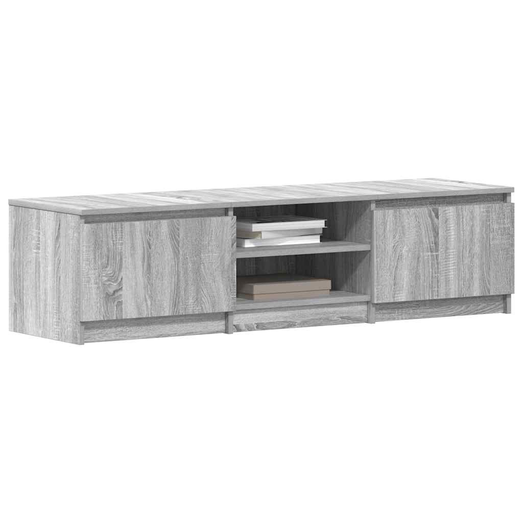 Έπιπλο Τηλεόρασης Γκρι Sonoma 140x40x35,5 εκ. από Επεξεργ. Ξύλο 4