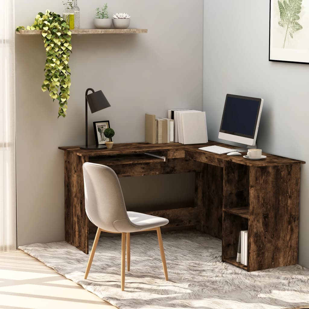 Γραφείο Γωνιακό Καπνιστή Δρυς 120x140x75 εκ. Επεξεργασμένο Ξύλο 1