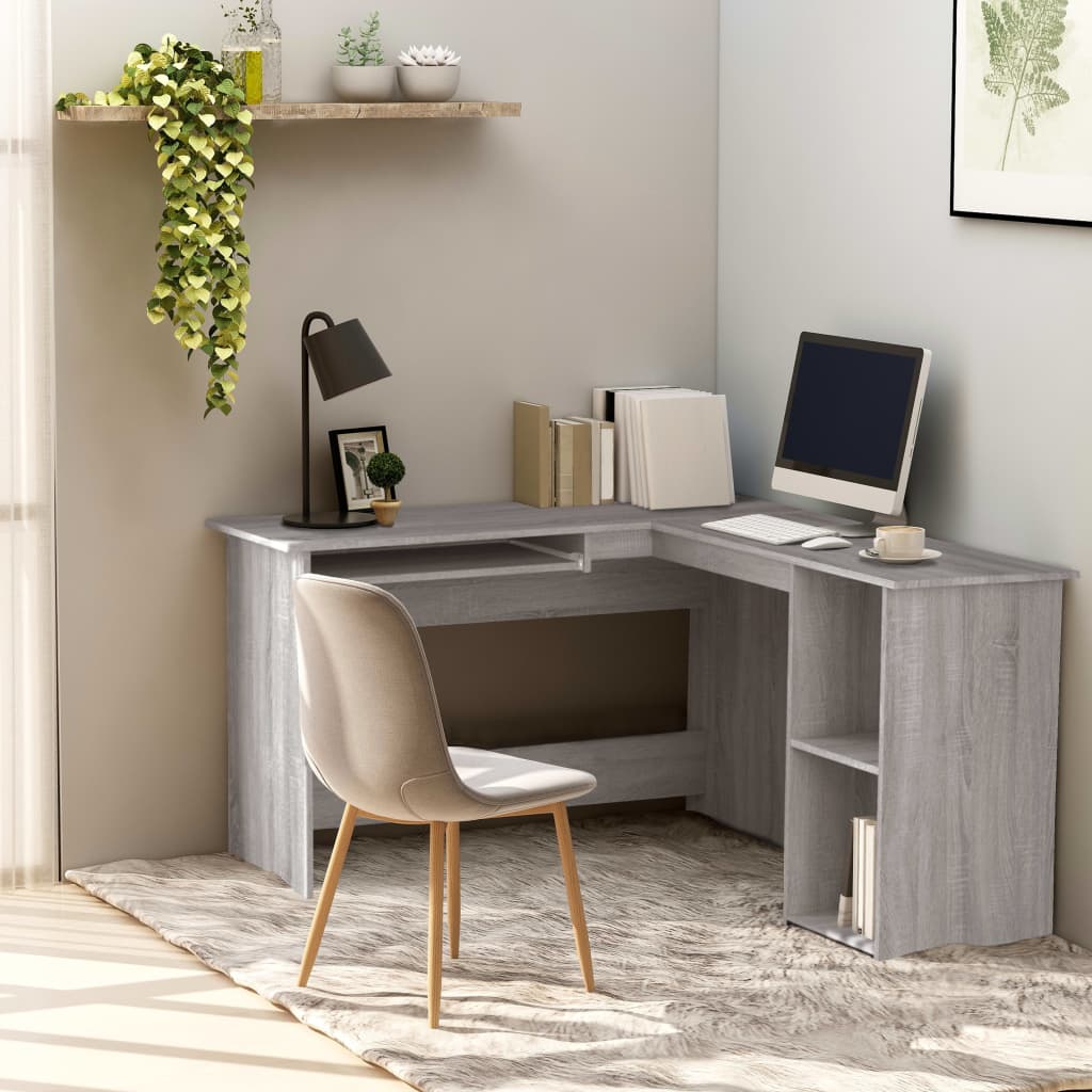 Γραφείο Γωνιακό Γκρι Sonoma 120x140x75 εκ. Επεξεργασμένο Ξύλο 1