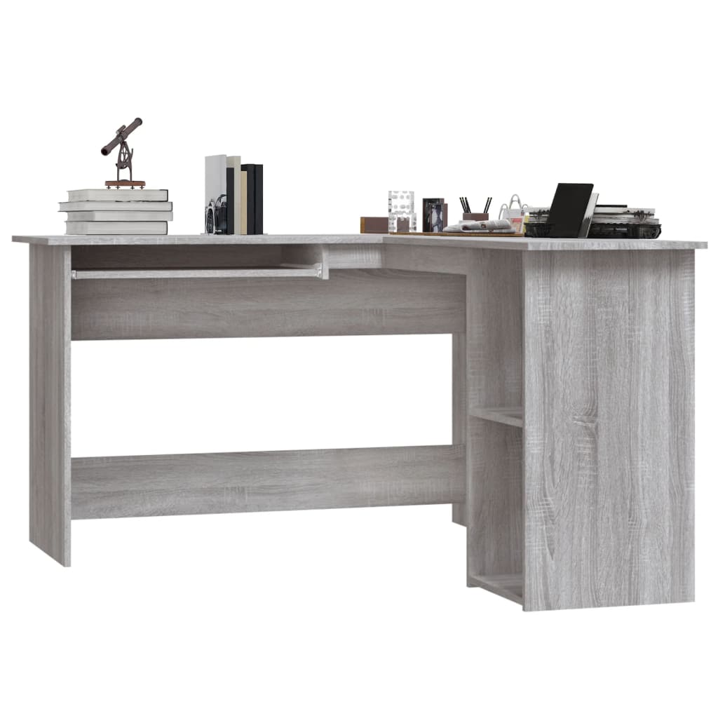 Γραφείο Γωνιακό Γκρι Sonoma 120x140x75 εκ. Επεξεργασμένο Ξύλο 3
