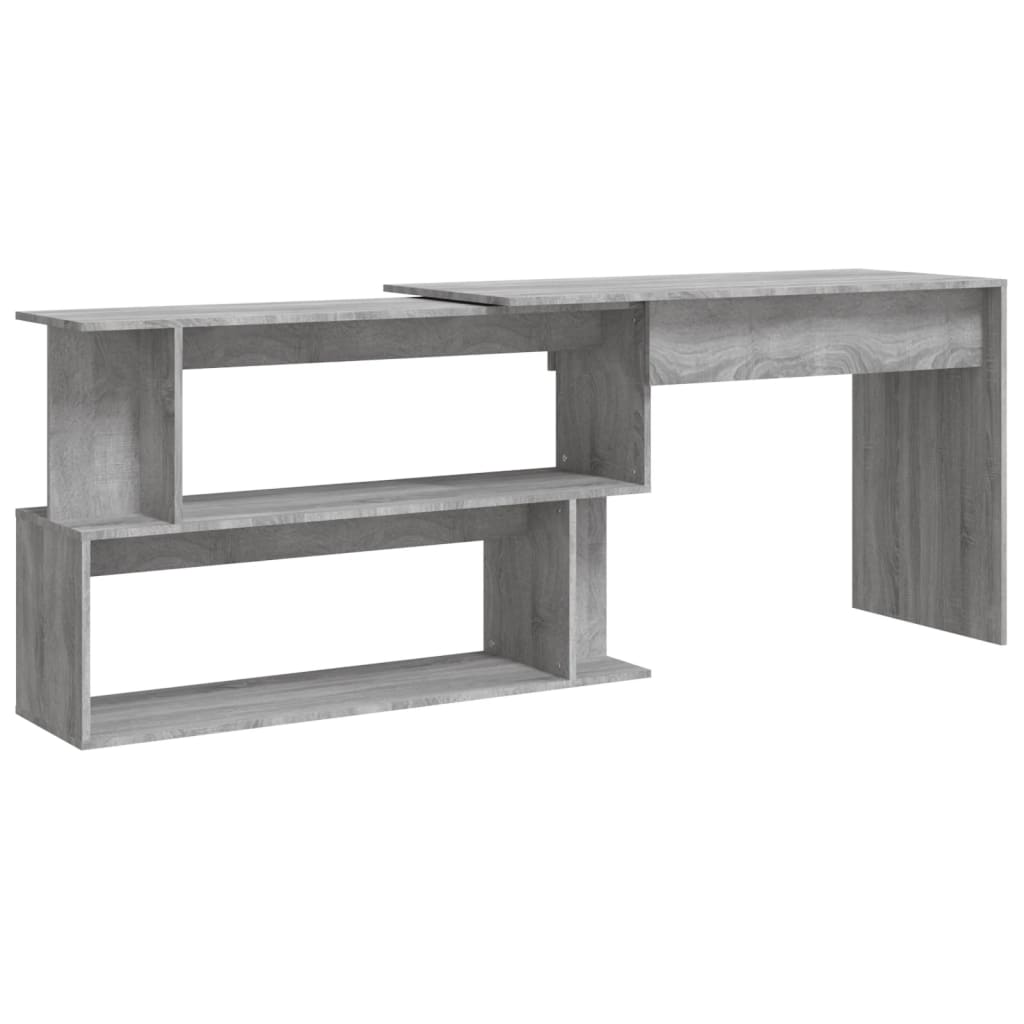 Γραφείο Γωνιακό Γκρι Sonoma 200x50x76 εκ. Επεξεργασμένο Ξύλο 2