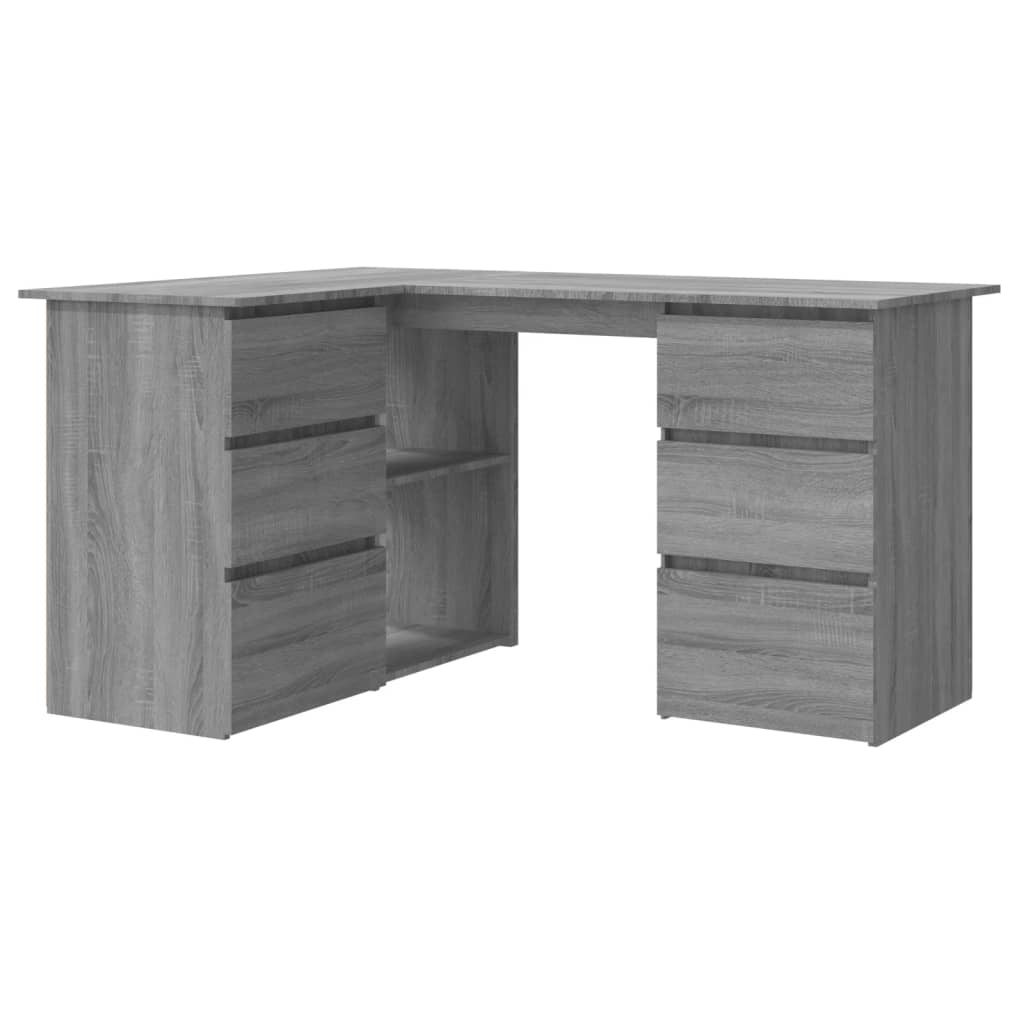 Γραφείο Γωνιακό Γκρι Sonoma 145x100x76 εκ. Επεξεργασμένο Ξύλο 2