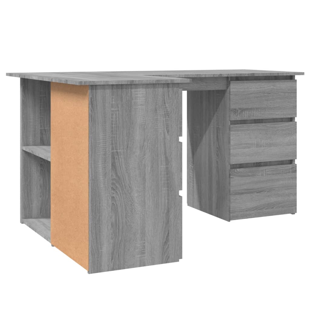Γραφείο Γωνιακό Γκρι Sonoma 145x100x76 εκ. Επεξεργασμένο Ξύλο 5