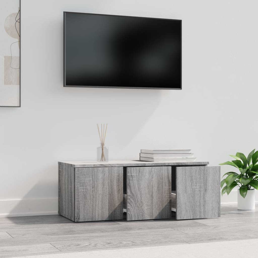 Έπιπλο Τηλεόρασης Γκρι Sonoma 80x34x30 εκ. από Επεξεργ. Ξύλο 4