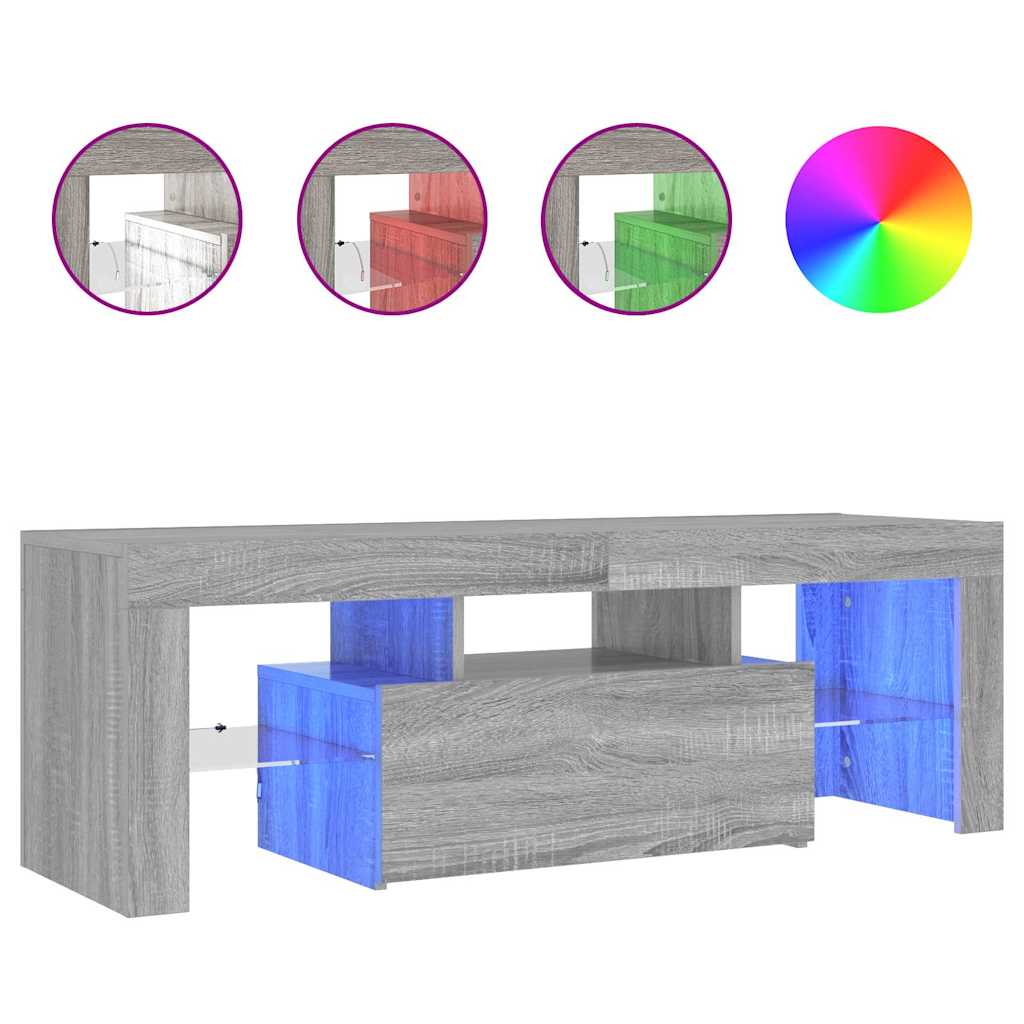 Έπιπλο Τηλεόρασης με LED Γκρι Sonoma 120x35x40 εκ. 2