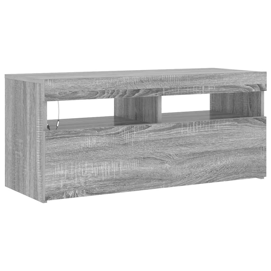 Έπιπλο Τηλεόρασης με LED Γκρι Sonoma 90x35x40 εκ. 6
