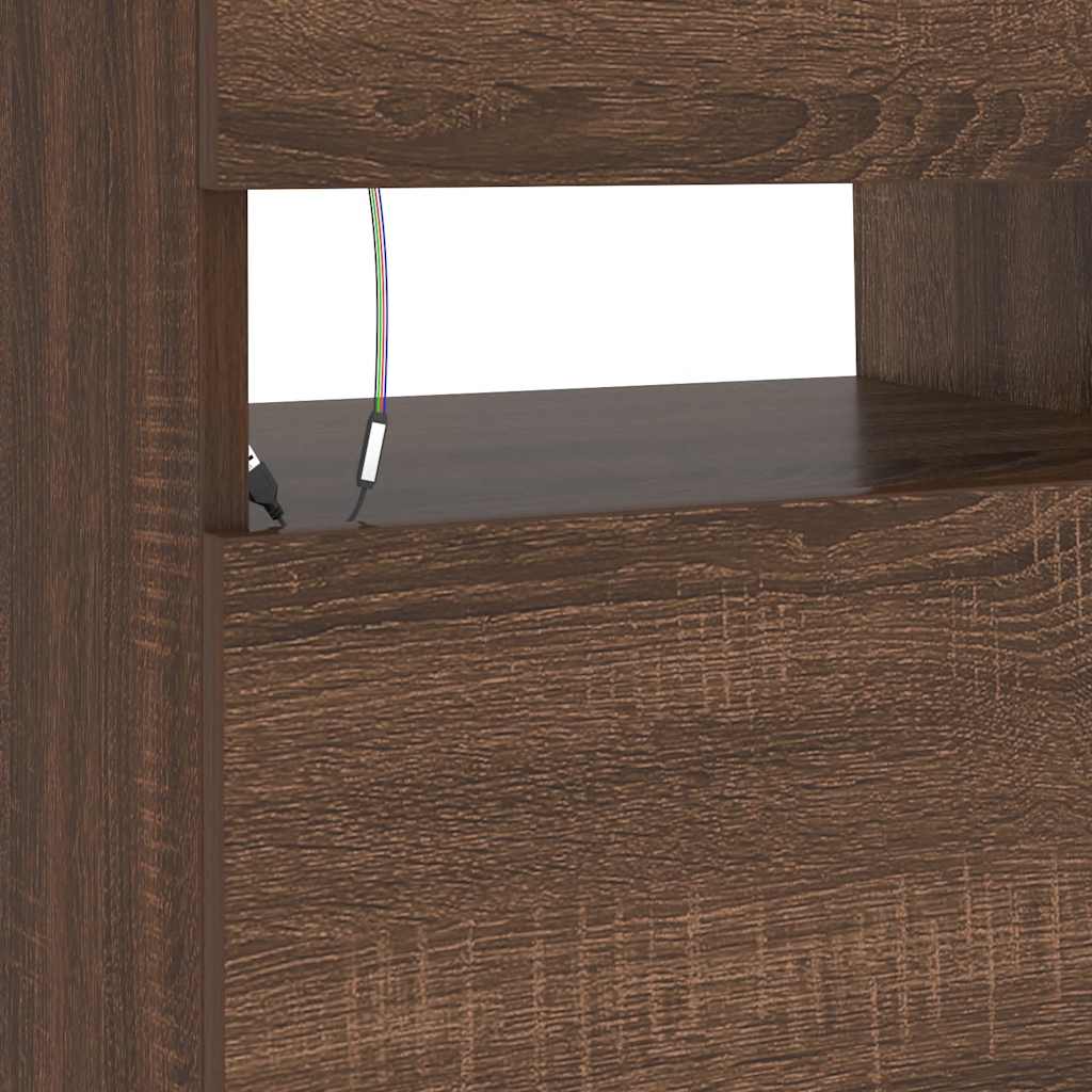 Έπιπλο Τηλεόρασης με LED Καφέ Δρυς 90 x 35 x 40 εκ. 10