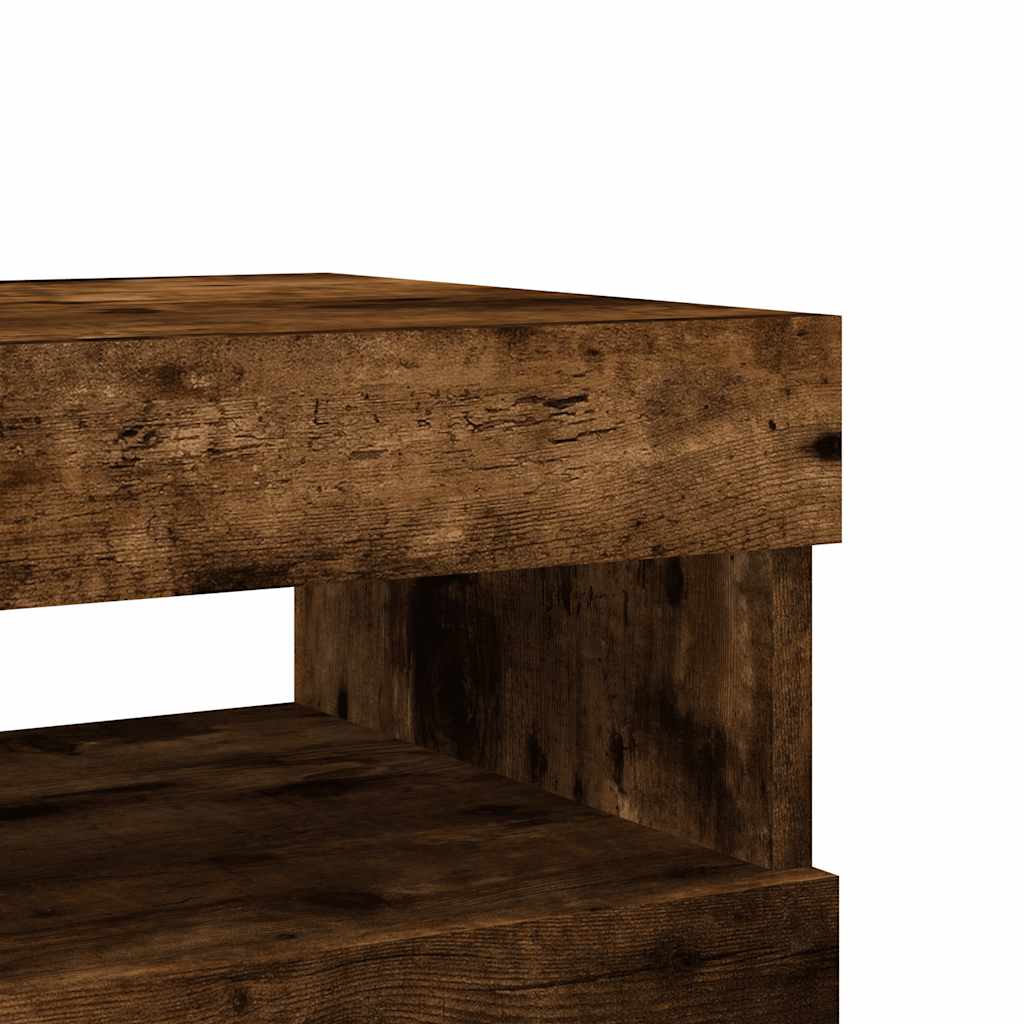 Έπιπλα Τηλεόρασης με LED 2 τεμ. Καπνιστή Δρυς 60 x 35 x 40 εκ. 12