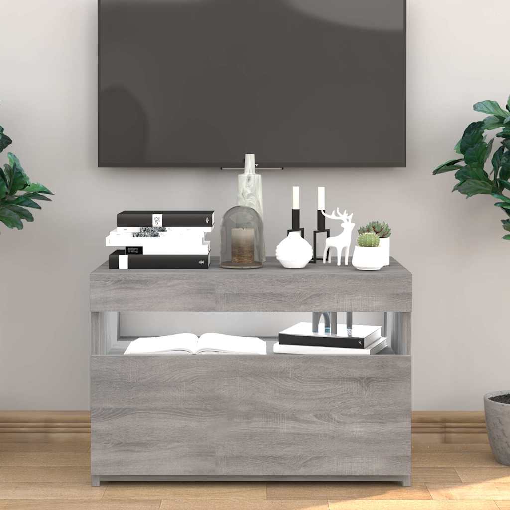Έπιπλο Τηλεόρασης με LED Γκρι Sonoma 60 x 35 x 40 εκ. 1