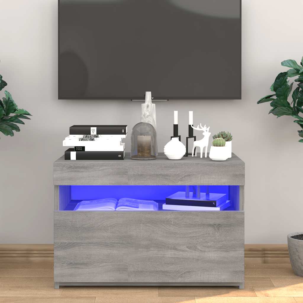 Έπιπλο Τηλεόρασης με LED Γκρι Sonoma 60 x 35 x 40 εκ. 3