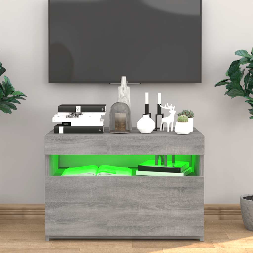 Έπιπλο Τηλεόρασης με LED Γκρι Sonoma 60 x 35 x 40 εκ. 4