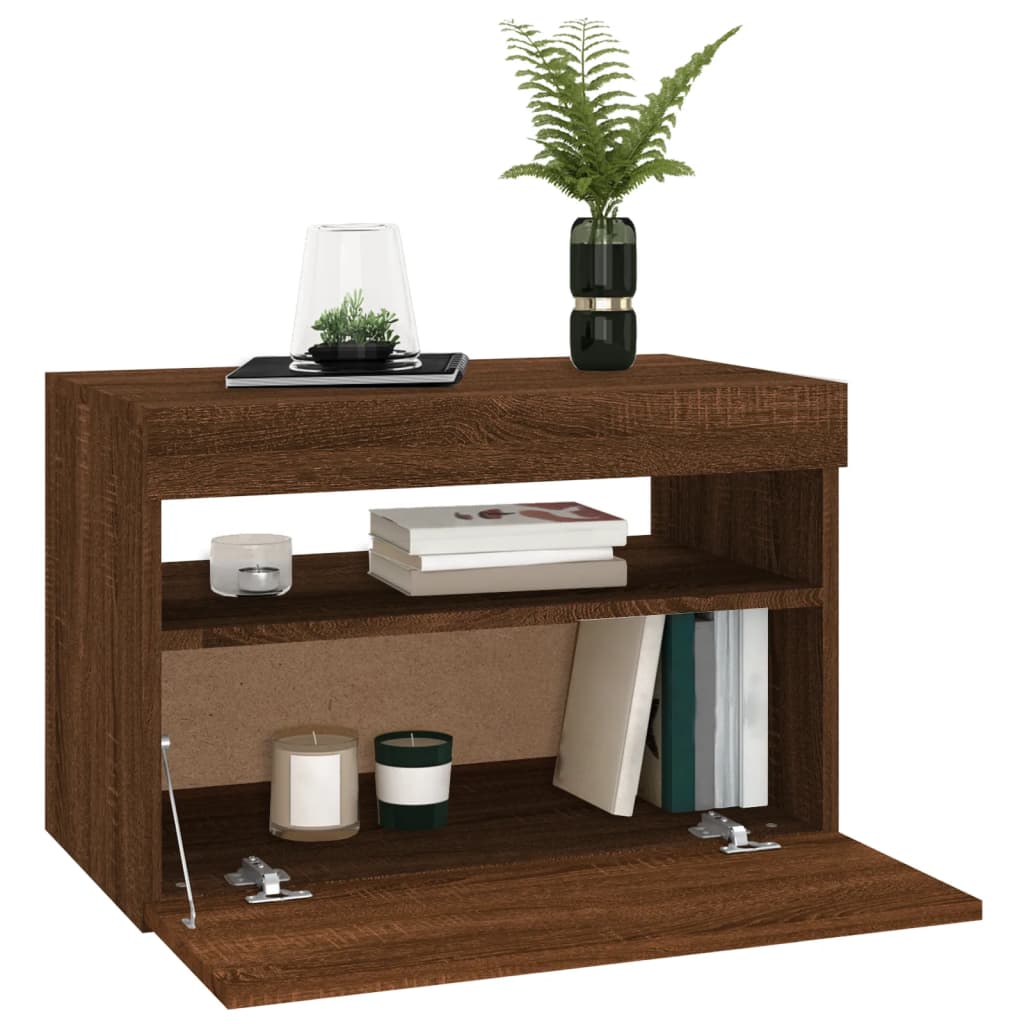 Έπιπλο Τηλεόρασης με LED Καφέ Δρυς 60 x 35 x 40 εκ. 8