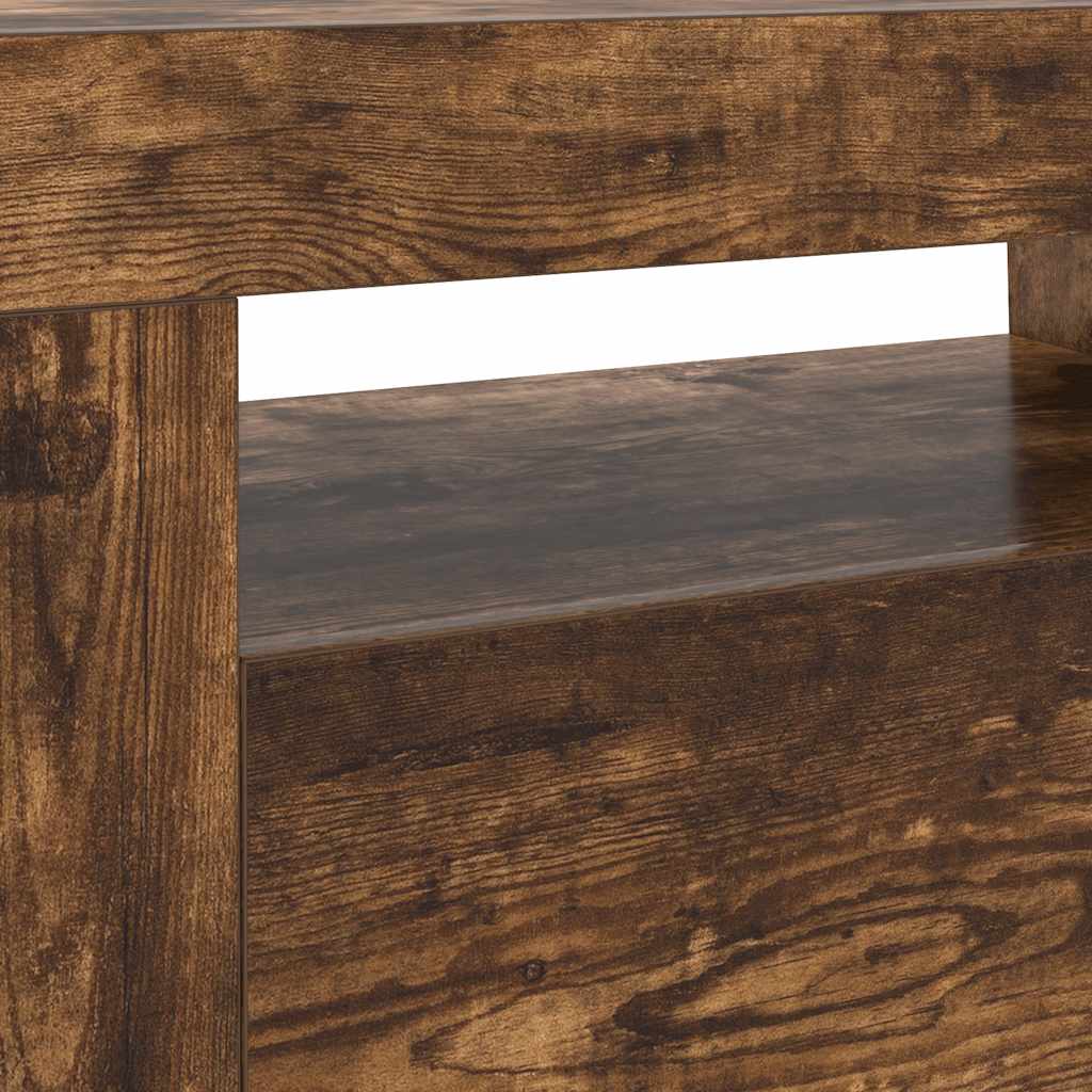 Έπιπλο Τηλεόρασης με LED Καπνιστή Δρυς 120 x 35 x 40 εκ. 10