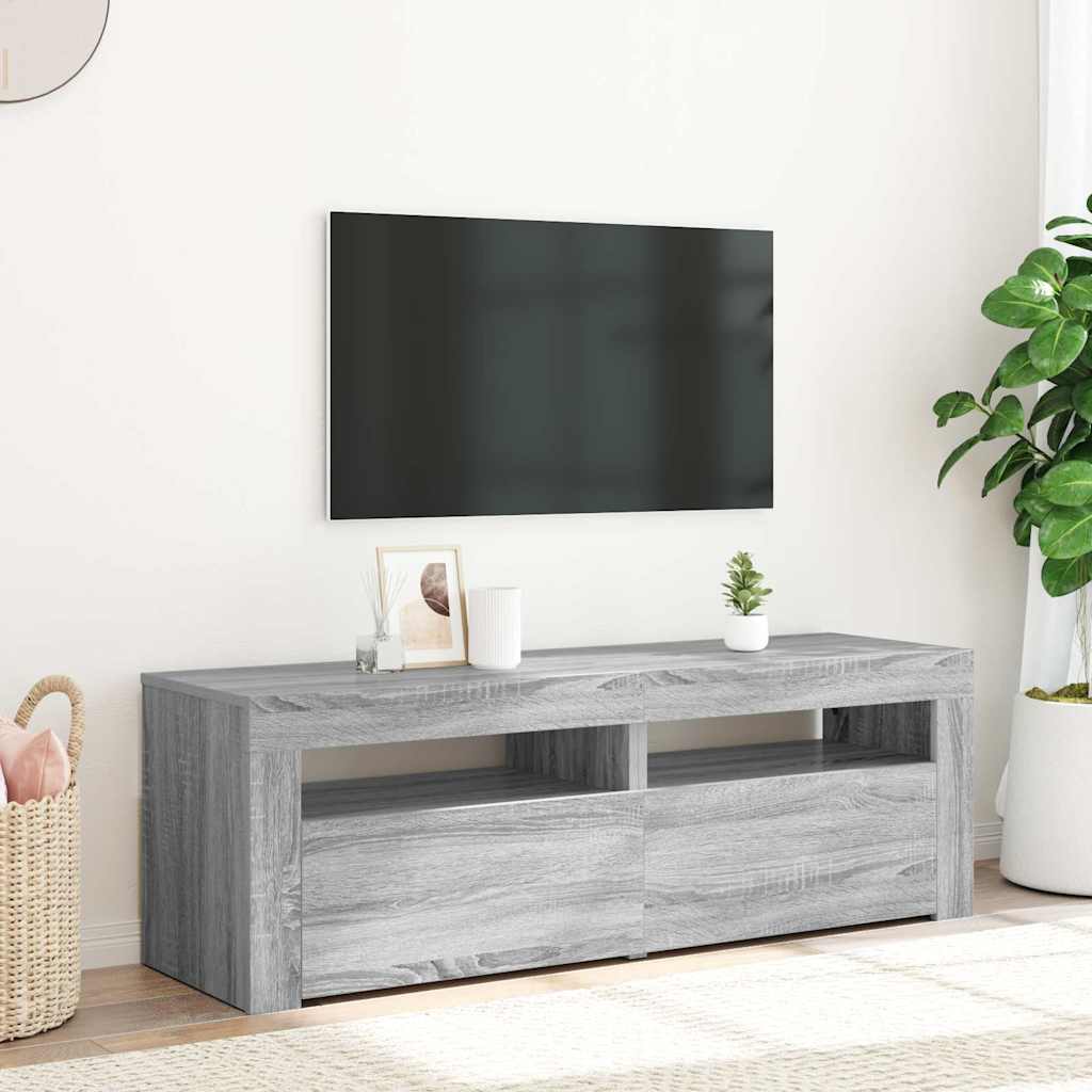 Έπιπλο Τηλεόρασης με LED Γκρι Sonoma 120x35x40 εκ. 1