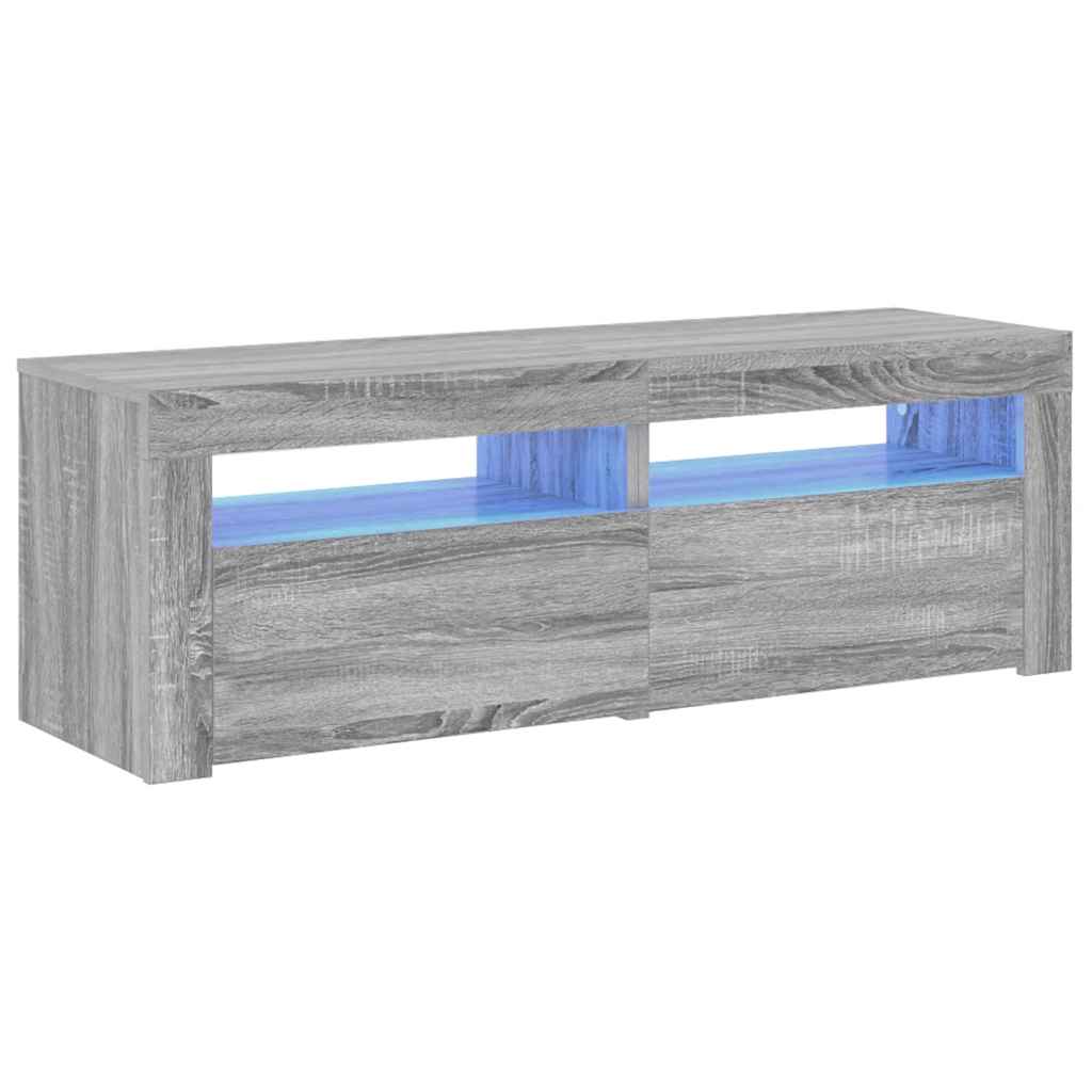 Έπιπλο Τηλεόρασης με LED Γκρι Sonoma 120x35x40 εκ. 2