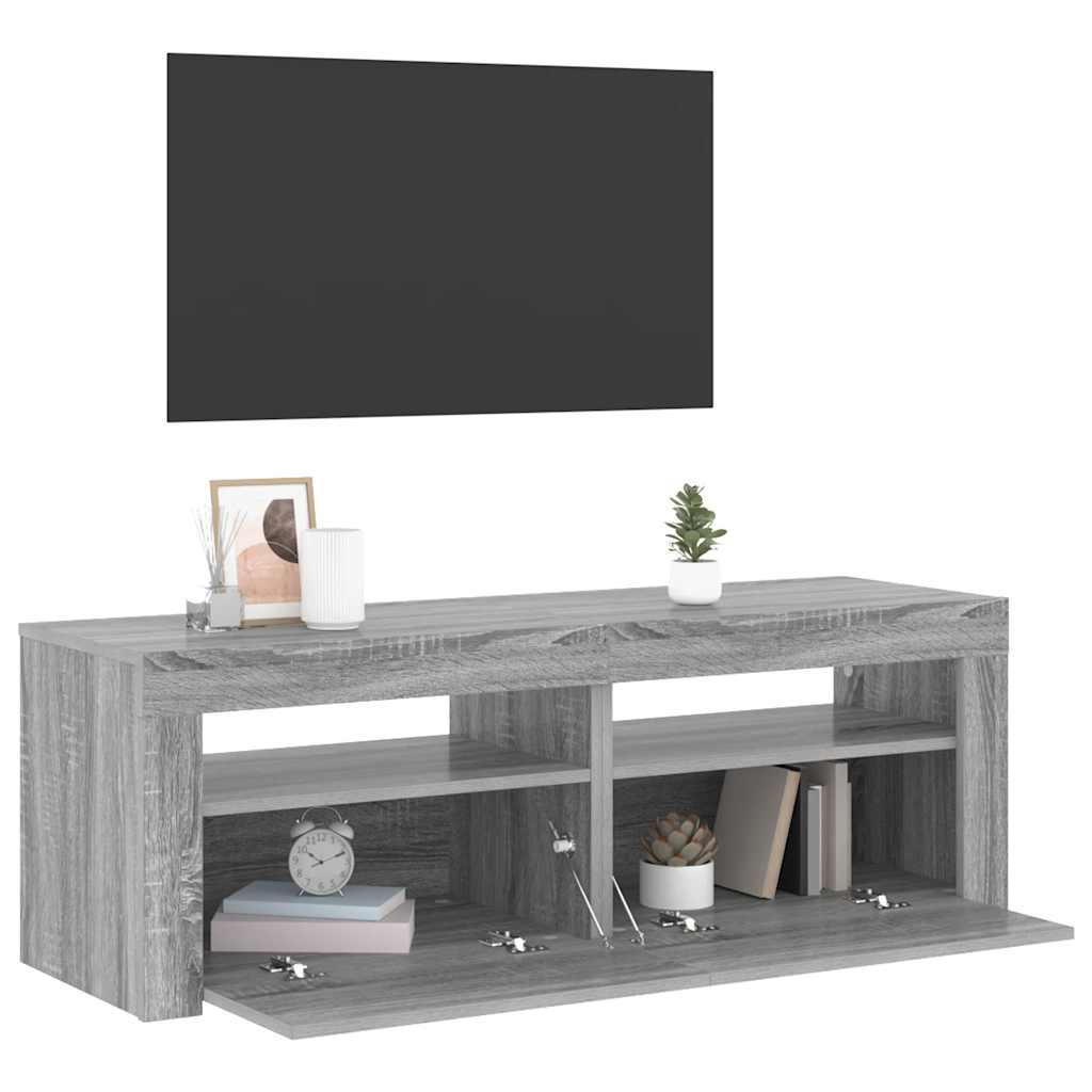 Έπιπλο Τηλεόρασης με LED Γκρι Sonoma 120x35x40 εκ. 3