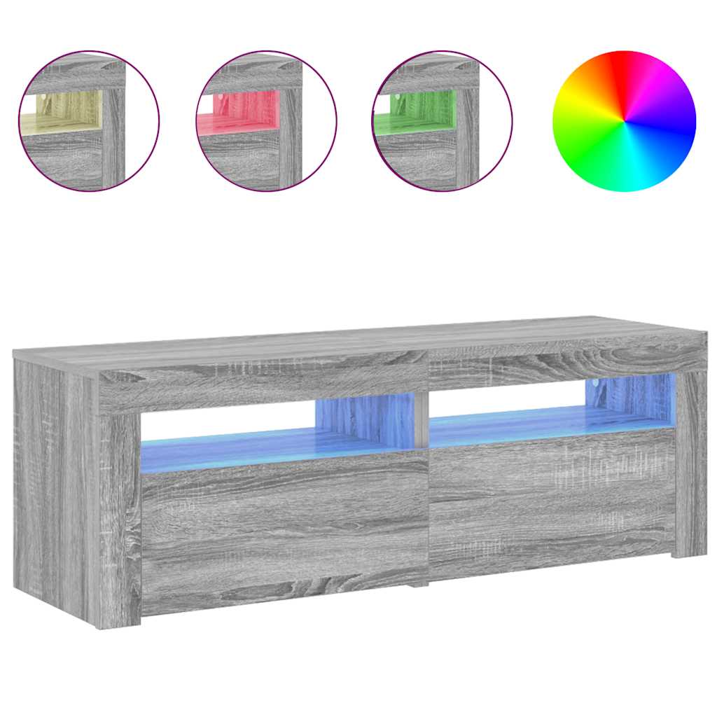 Έπιπλο Τηλεόρασης με LED Γκρι Sonoma 120x35x40 εκ. 5