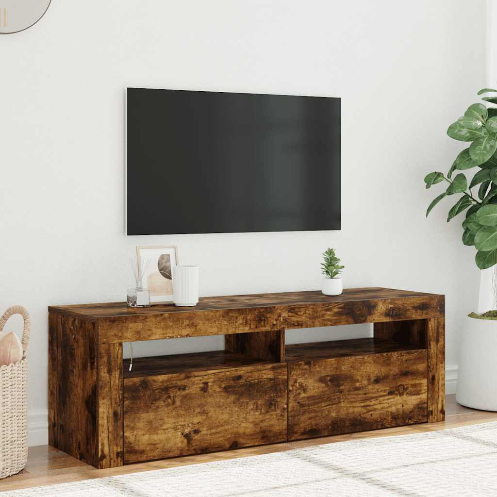 Έπιπλο Τηλεόρασης με LED Καπνιστή Δρυς 120 x 35 x 40 εκ. 1