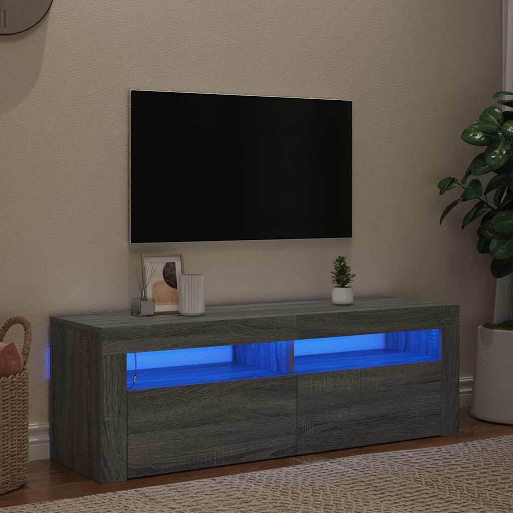 Έπιπλο Τηλεόρασης με LED Γκρι Sonoma 120x35x40 εκ. 3