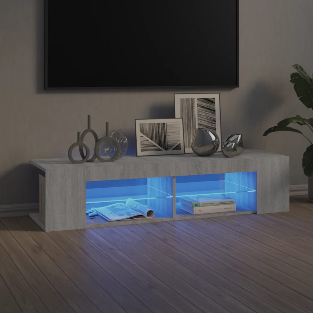 Έπιπλο Τηλεόρασης με LED Γκρι Sonoma 135x39x30 εκ. 1