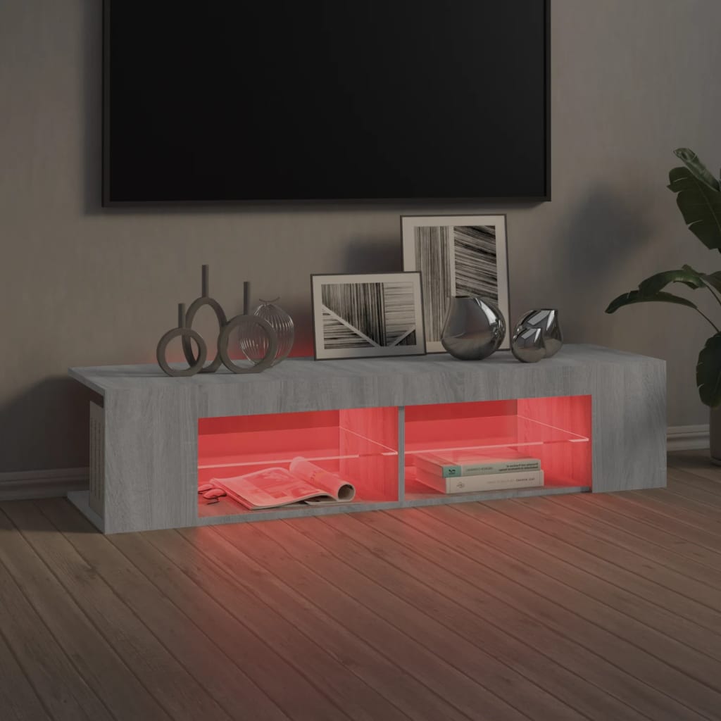 Έπιπλο Τηλεόρασης με LED Γκρι Sonoma 135x39x30 εκ. 7