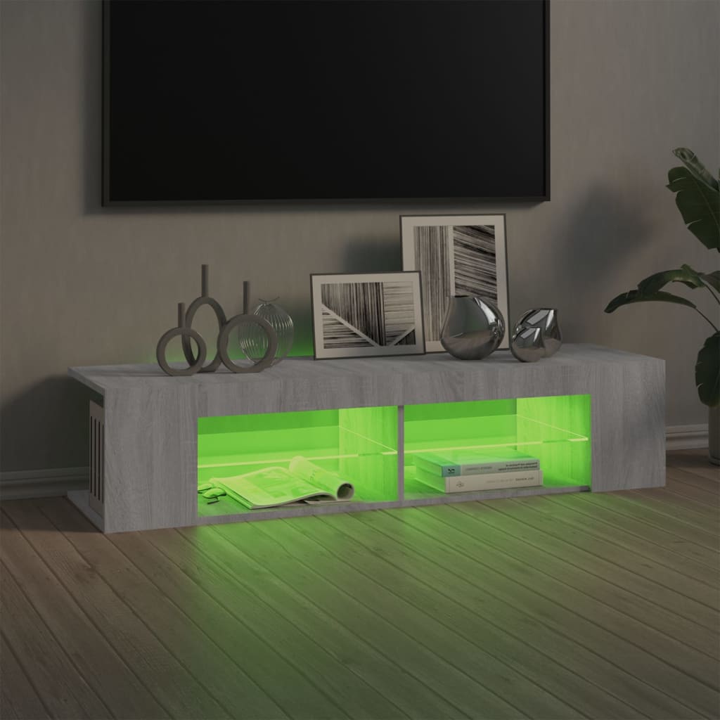 Έπιπλο Τηλεόρασης με LED Γκρι Sonoma 135x39x30 εκ. 9