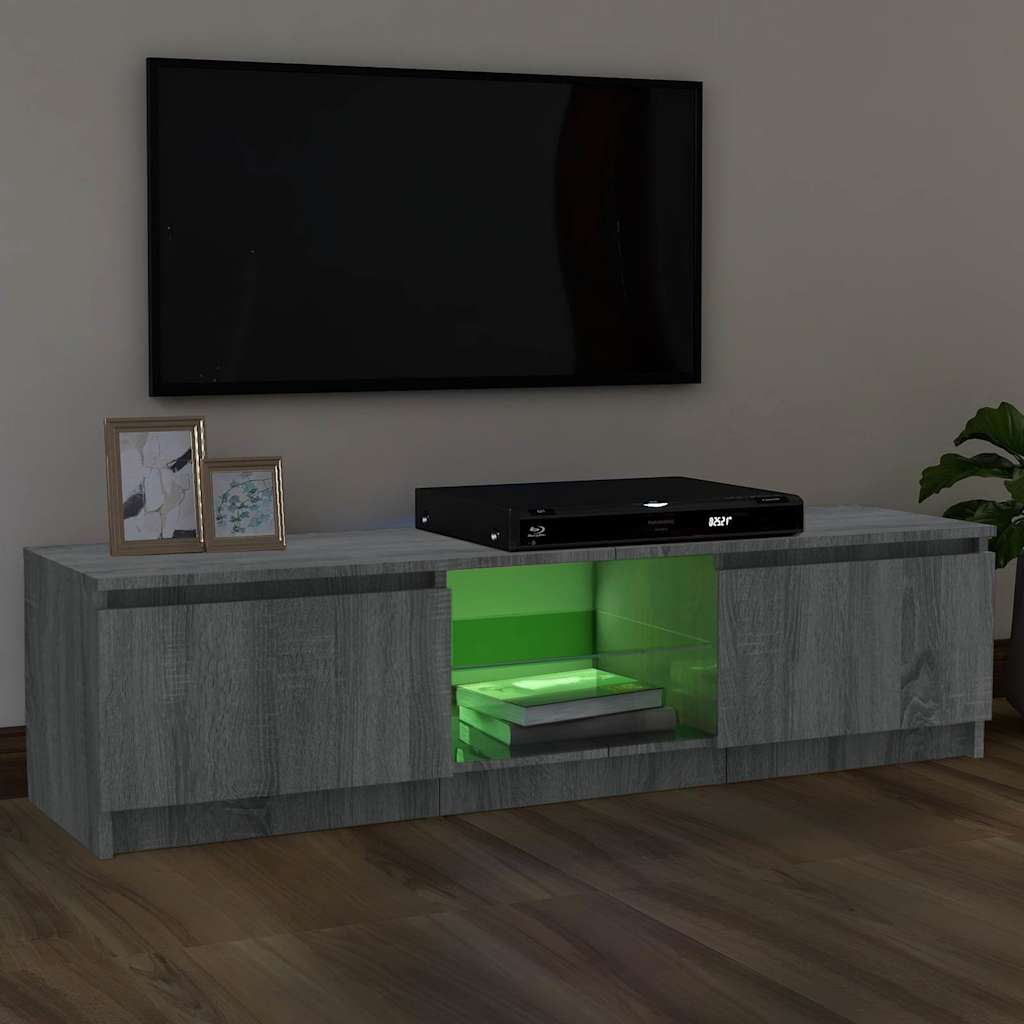 Έπιπλο Τηλεόρασης με LED Γκρι Sonoma 120x30x35,5 εκ. 4