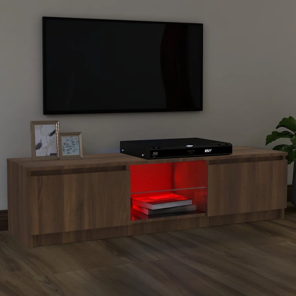 Έπιπλο Τηλεόρασης με LED Καφέ Δρυς 120x30x35,5 εκ. 3