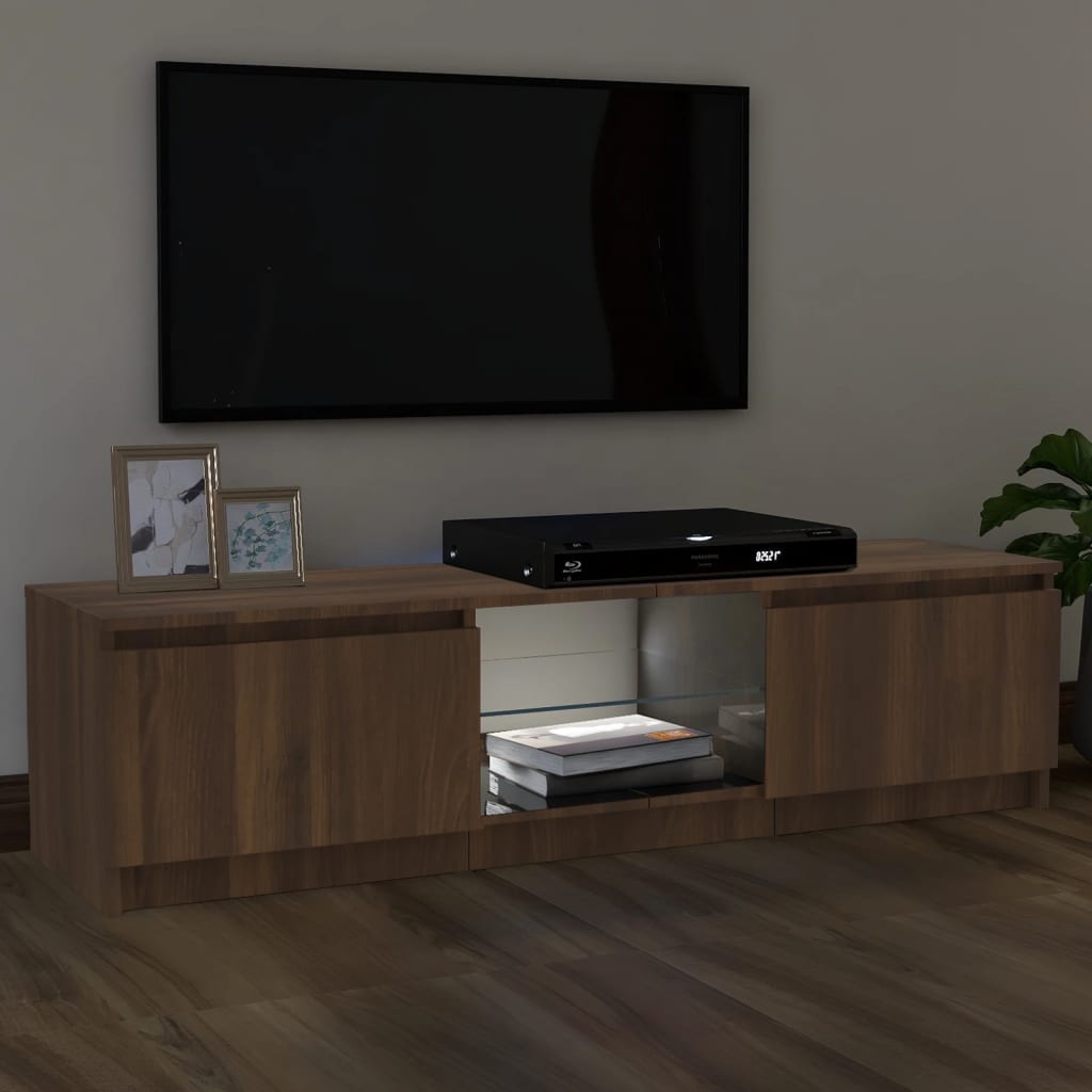 Έπιπλο Τηλεόρασης με LED Καφέ Δρυς 120x30x35,5 εκ. 5