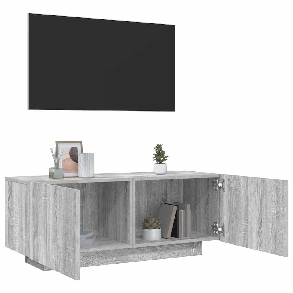 Έπιπλο Τηλεόρασης Γκρι Sonoma 100x35x40 εκ. από Επεξεργ. Ξύλο 1