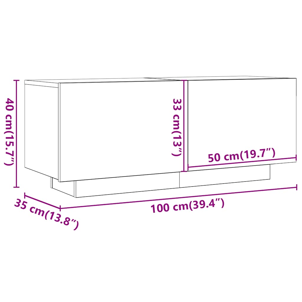 Έπιπλο Τηλεόρασης Γκρι Sonoma 100x35x40 εκ. από Επεξεργ. Ξύλο 11