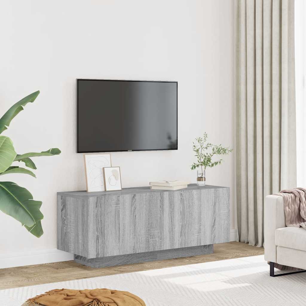 Έπιπλο Τηλεόρασης Γκρι Sonoma 100x35x40 εκ. από Επεξεργ. Ξύλο 3