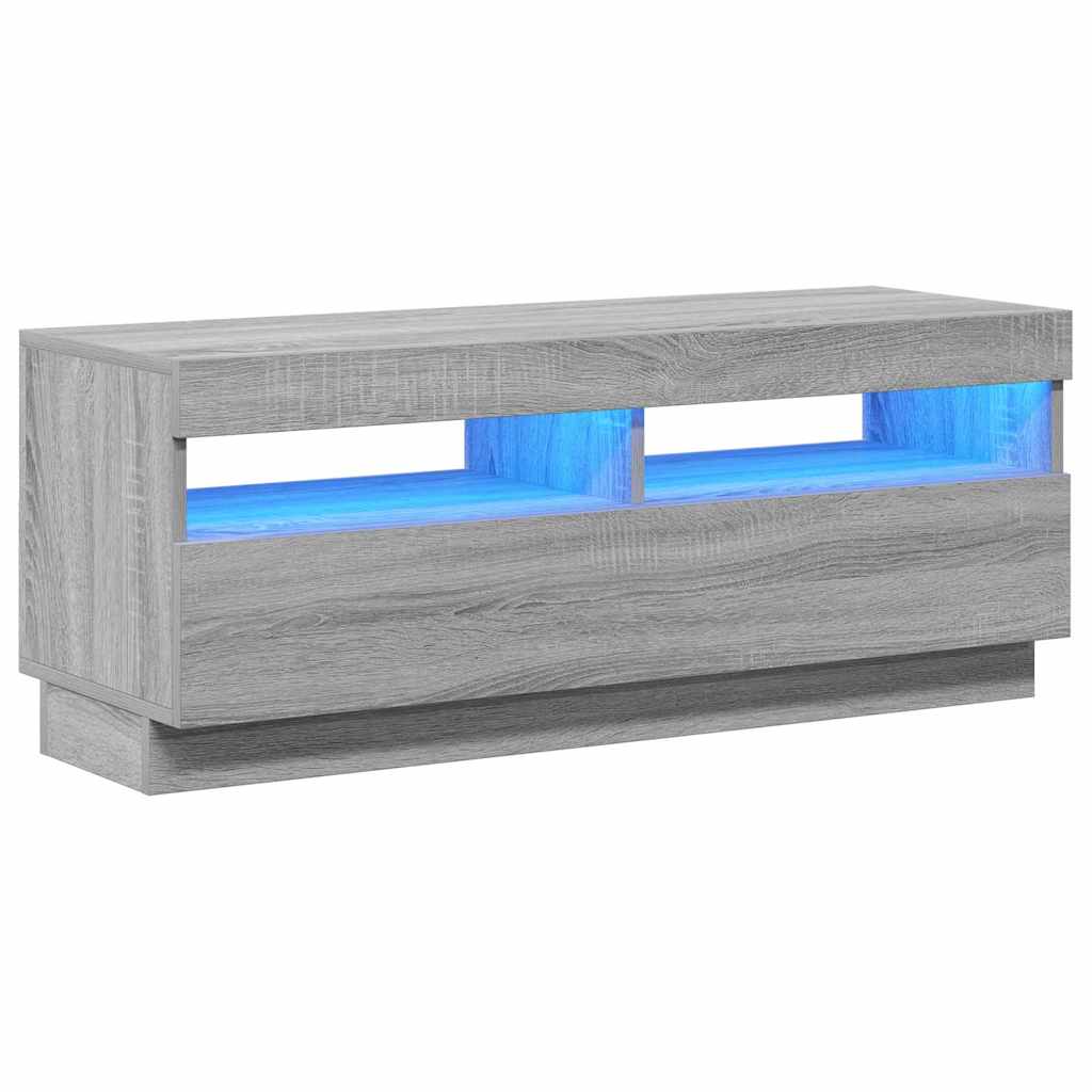 Έπιπλο Τηλεόρασης με LED Γκρι Sonoma 100x35x40 εκ. 2