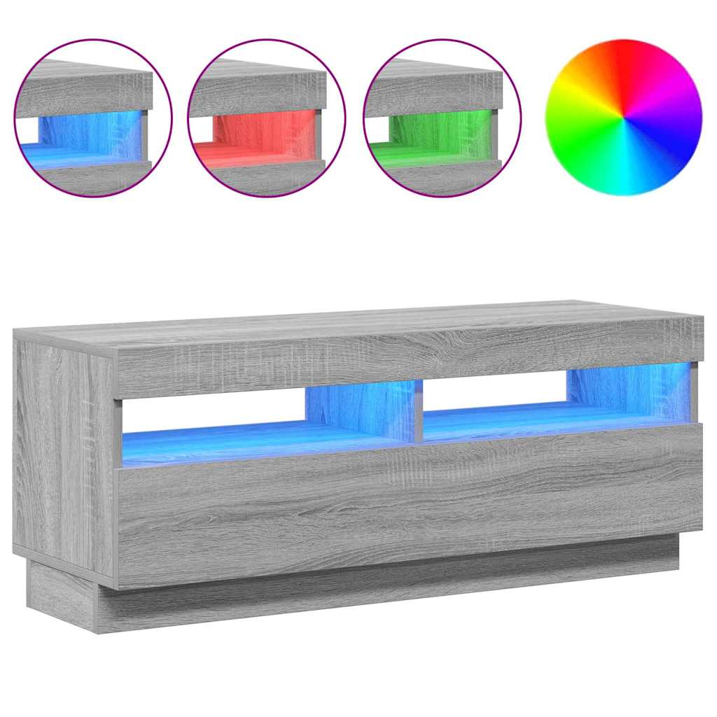 Έπιπλο Τηλεόρασης με LED Γκρι Sonoma 100x35x40 εκ. 5