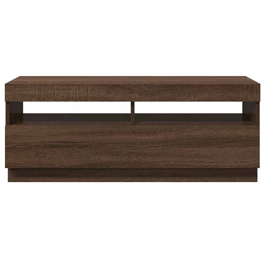 Έπιπλο Τηλεόρασης με LED Καφέ Δρυς 100x35x40 εκ. 8