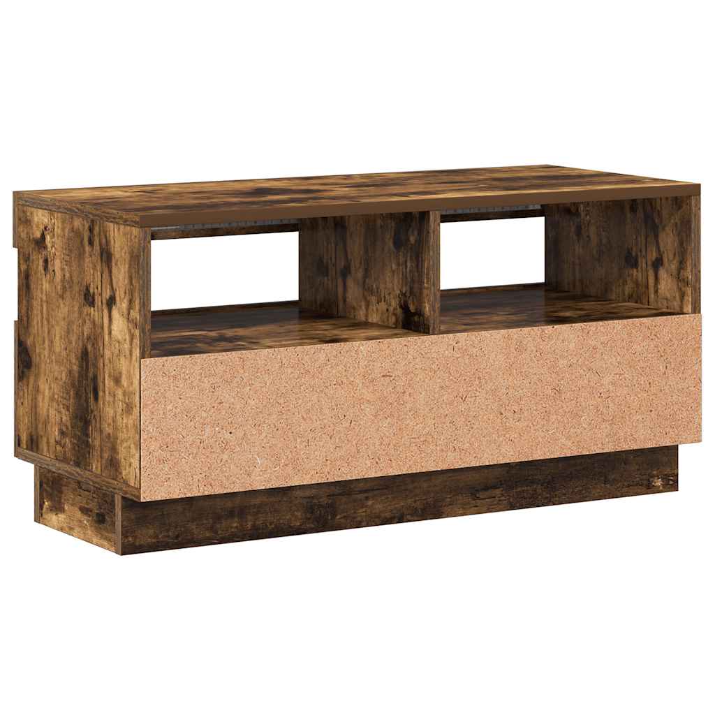 Έπιπλο Τηλεόρασης με LED Καπνιστή Δρυς 80 x 35 x 40 εκ. 10