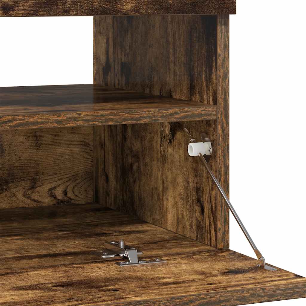 Έπιπλο Τηλεόρασης με LED Καπνιστή Δρυς 80 x 35 x 40 εκ. 11