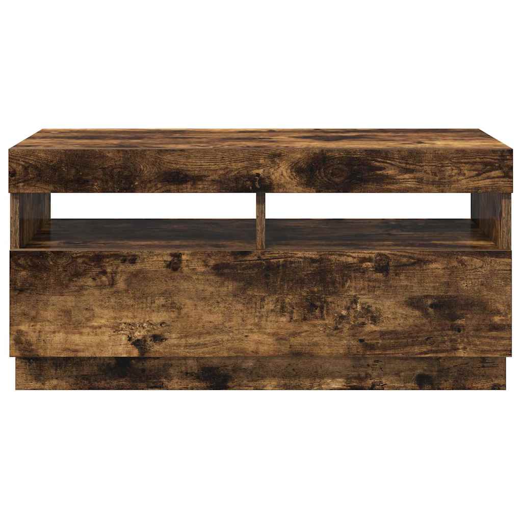 Έπιπλο Τηλεόρασης με LED Καπνιστή Δρυς 80 x 35 x 40 εκ. 6