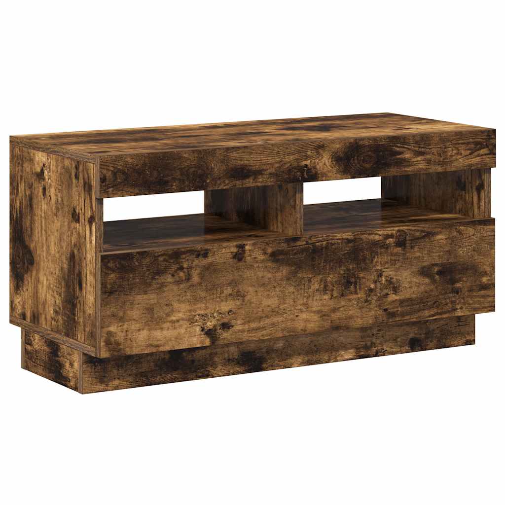 Έπιπλο Τηλεόρασης με LED Καπνιστή Δρυς 80 x 35 x 40 εκ. 8