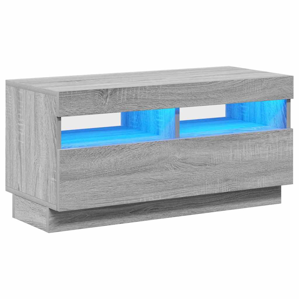 Έπιπλο Τηλεόρασης με LED Γκρι Sonoma 80x35x40 εκ. 2