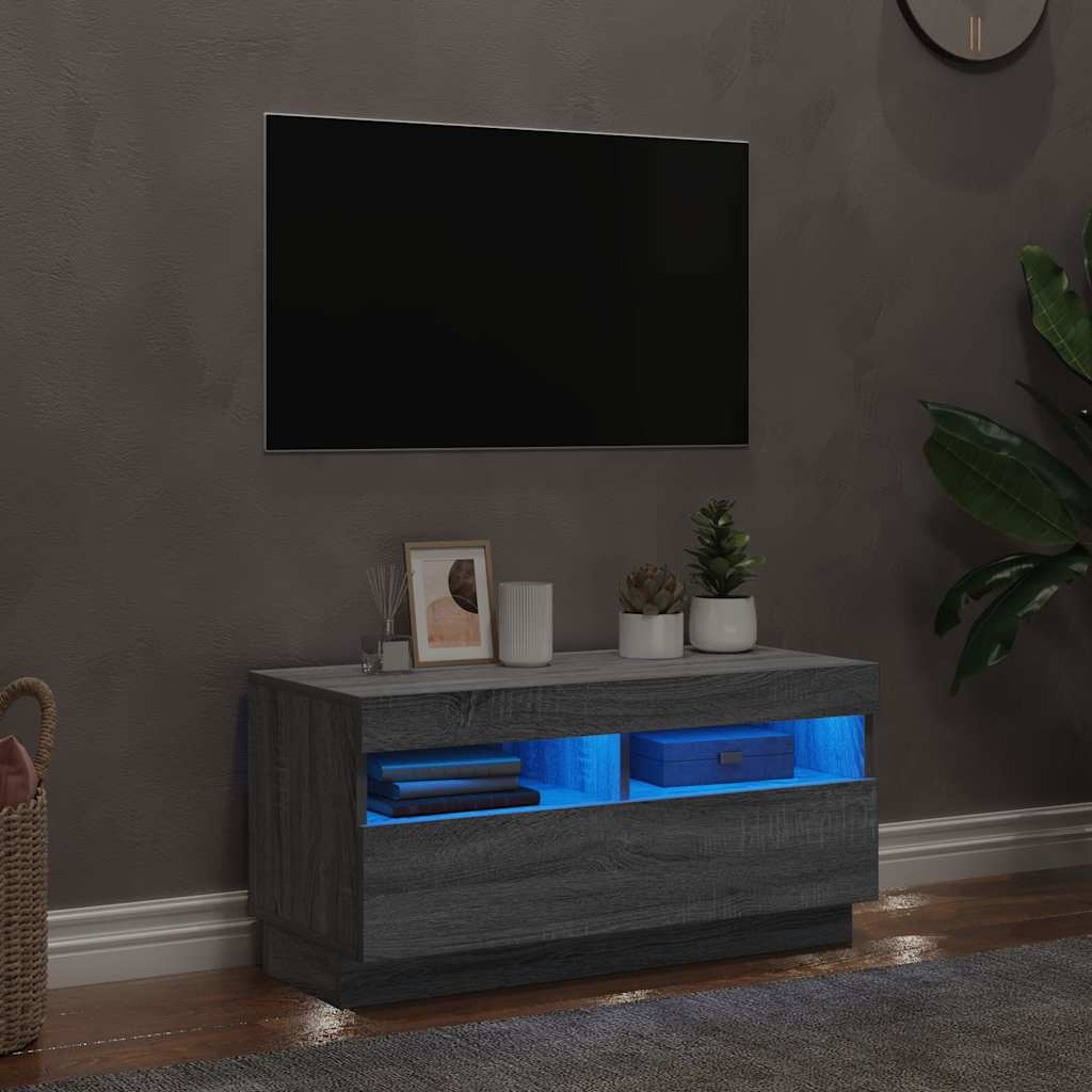 Έπιπλο Τηλεόρασης με LED Γκρι Sonoma 80x35x40 εκ. 3