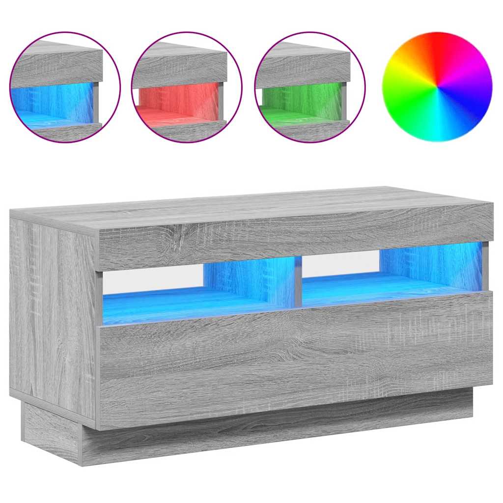 Έπιπλο Τηλεόρασης με LED Γκρι Sonoma 80x35x40 εκ. 5