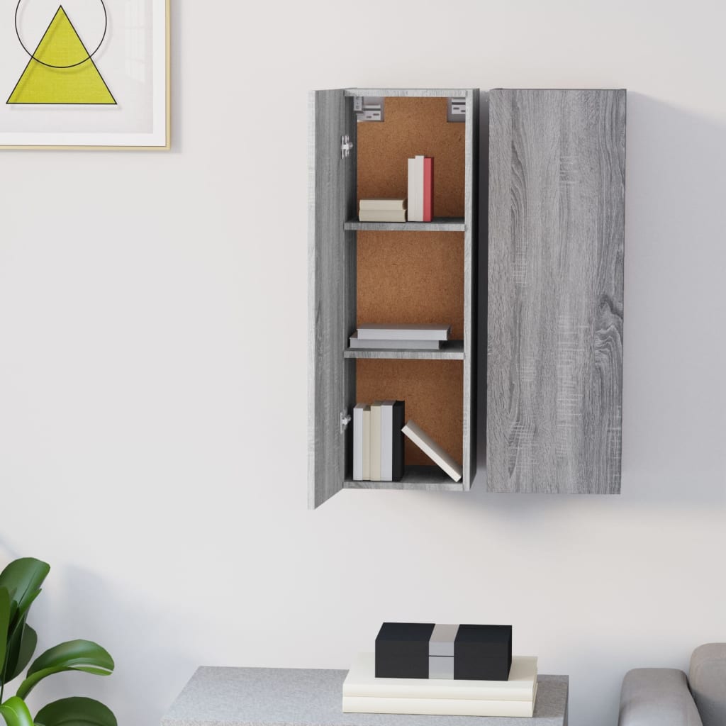 Έπιπλα Τηλεόρασης 2 τεμ. Γκρι Sonoma30,5x30x90 εκ. Επεξ. Ξύλο 8