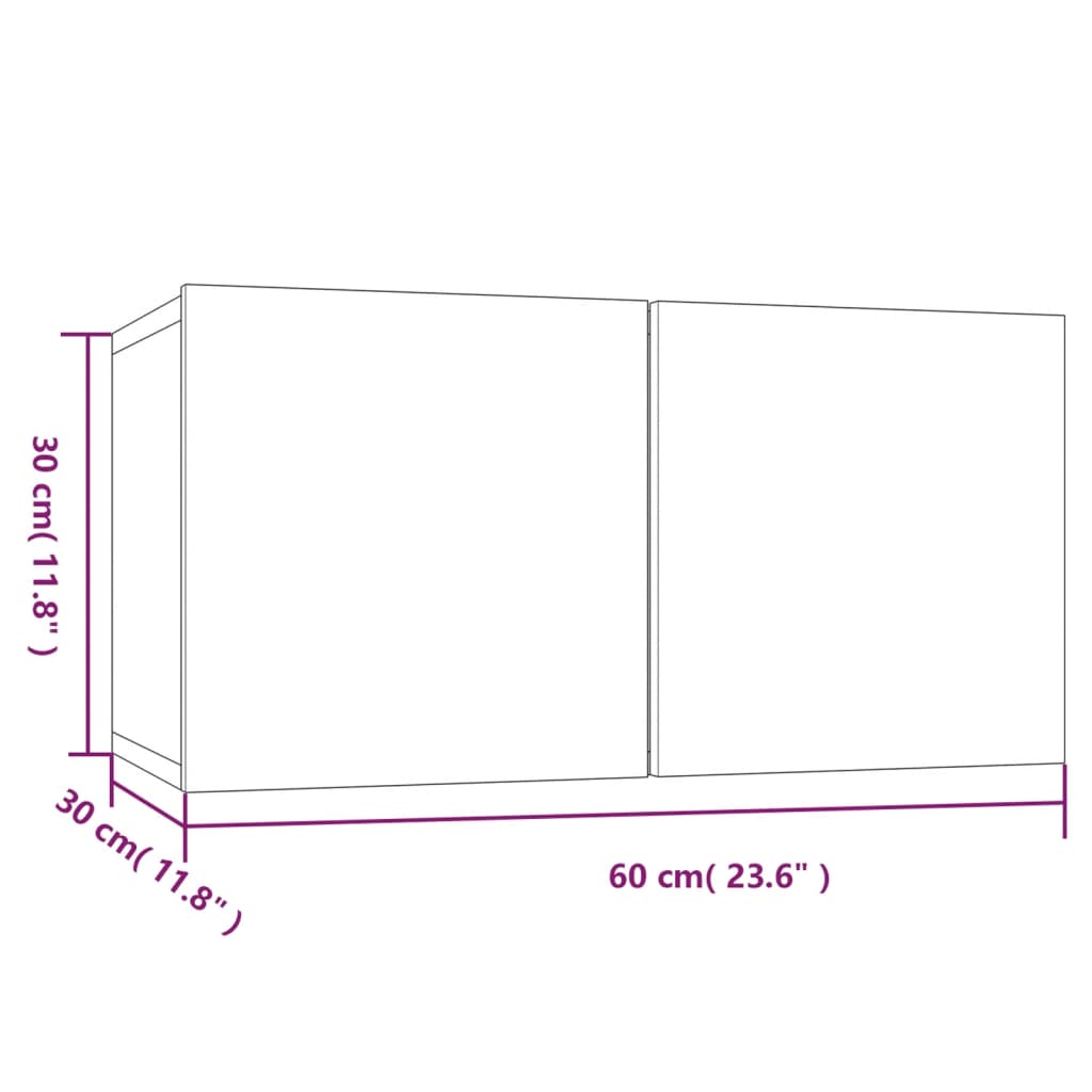 Έπιπλα Τηλεόρασης Κρεμαστά Καφέ 60x30x30 εκ. Επεξ. Ξύλο 8
