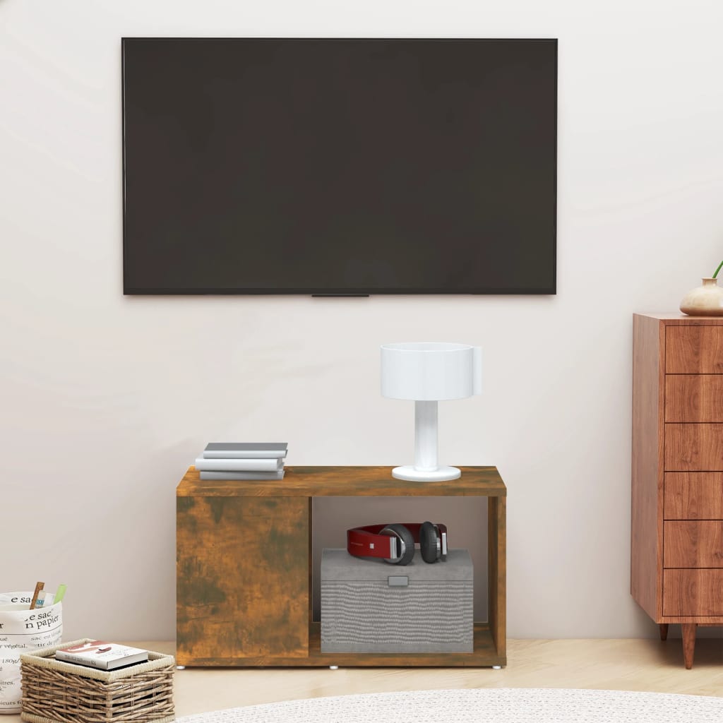 Έπιπλο Τηλεόρασης Καπνιστή Δρυς 60x24x32 εκ. Επεξεργασμένο Ξύλο 1