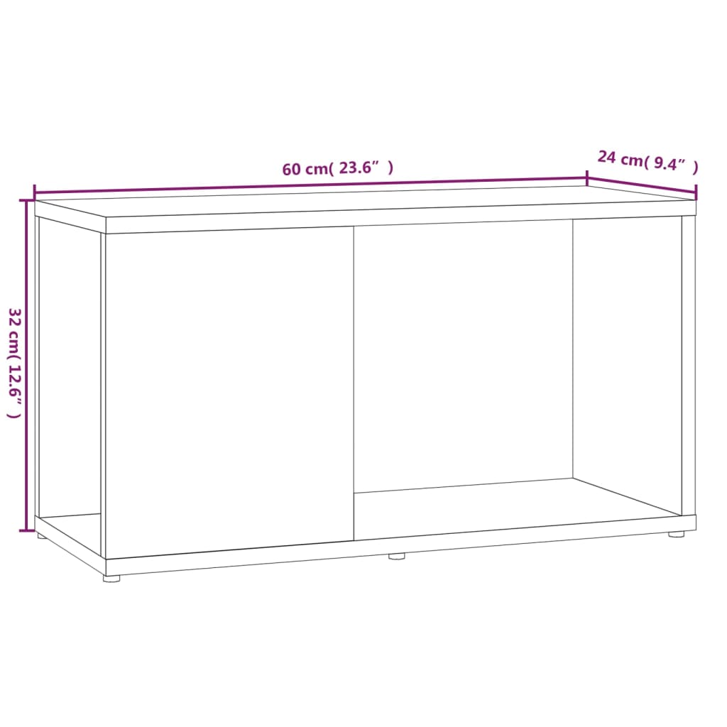 Έπιπλο Τηλεόρασης Γκρι Sonoma 60x24x32 εκ. Επεξεργασμένο Ξύλο 8