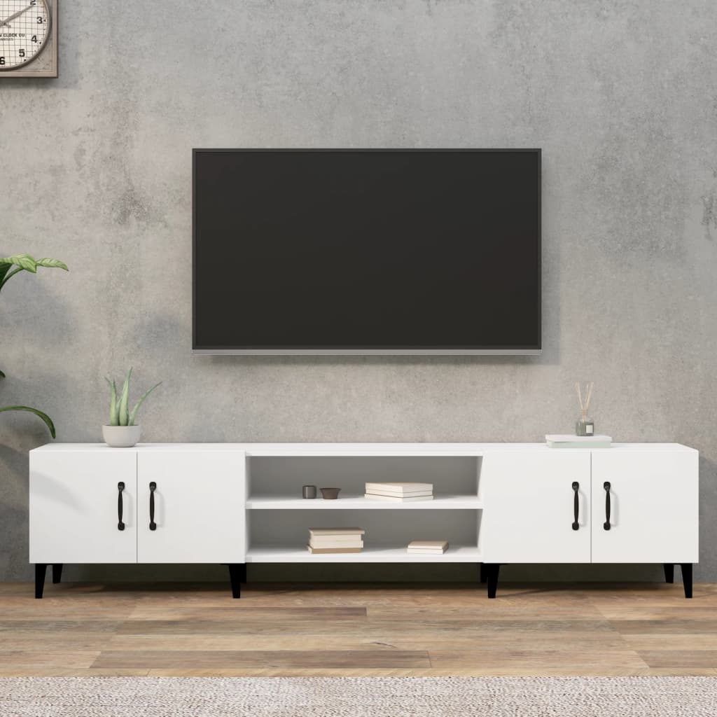 Έπιπλο Τηλεόρασης Λευκό 180 x 31,5 x 40 εκ. Επεξεργασμένο Ξύλο 1