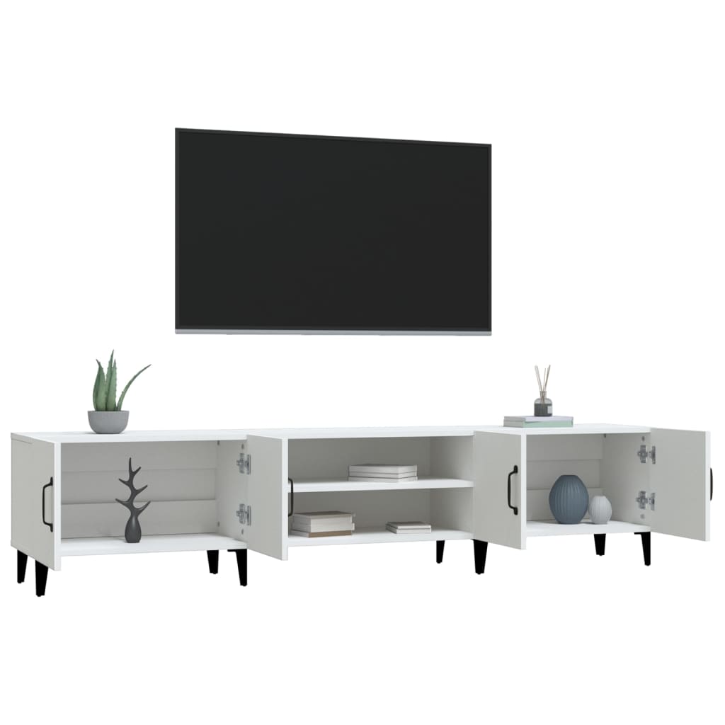 Έπιπλο Τηλεόρασης Λευκό 180 x 31,5 x 40 εκ. Επεξεργασμένο Ξύλο 5