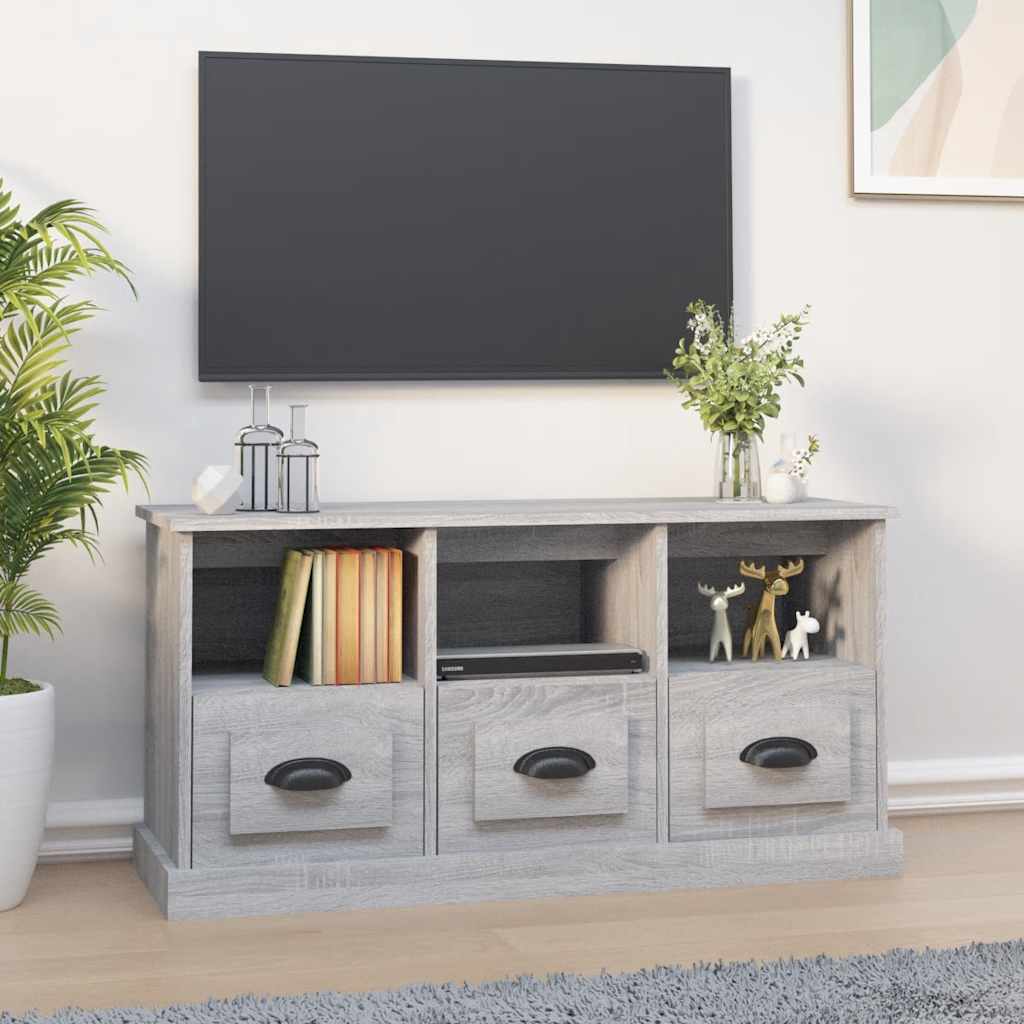 Έπιπλο Τηλεόρασης Γκρι Sonoma 100x35x50 εκ. Επεξεργασμένο Ξύλο 1