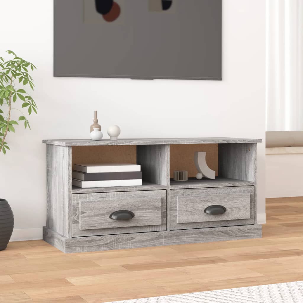 Έπιπλο Τηλεόρασης Γκρι Sonoma93x35,5x45 εκ. από Επεξεργ. Ξύλο 1
